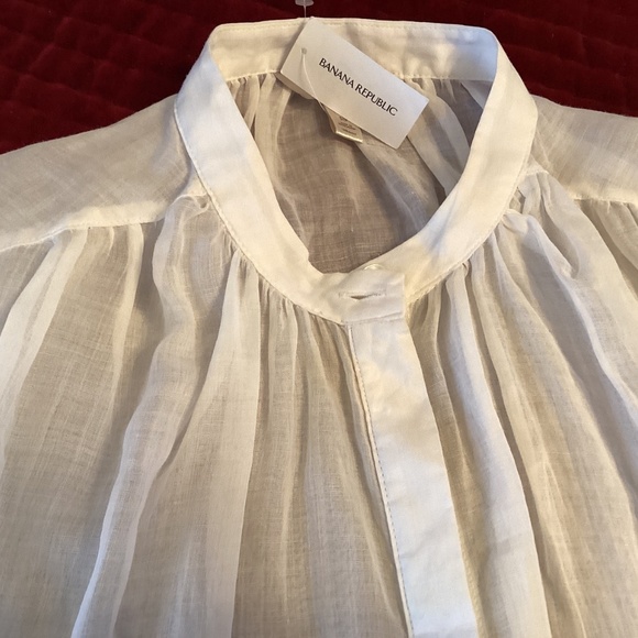 NWT Banana Republic Oversized Ramie Shirt, White, Relaxed fits like Medium - Picture 7 of 8